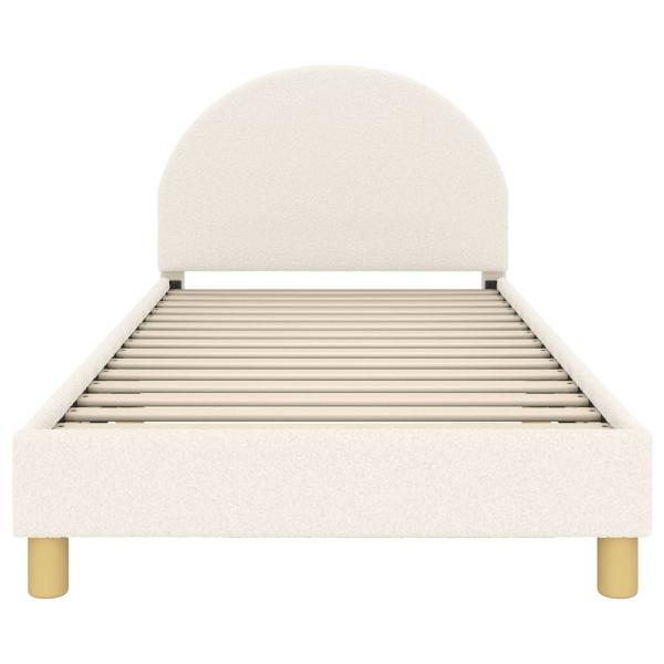 Kinderbettgestell mit Kopfteil Creme 80 x 200 cm Bouclé