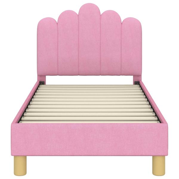 Kinderbettgestell mit Kopfteil Rosa 70 x 140 cm Stoff