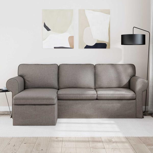Sofa Taupe 215 x 138 x 80 cm Stoff
