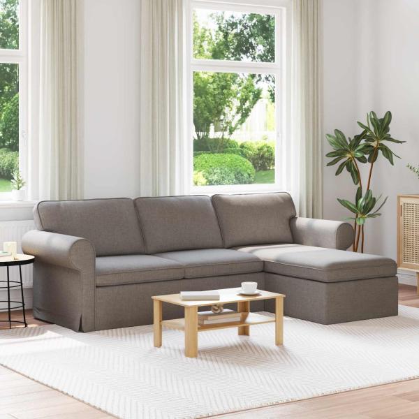 ARDEBO.de - Sofa Taupe 245 x 138 x 80 cm Stoff