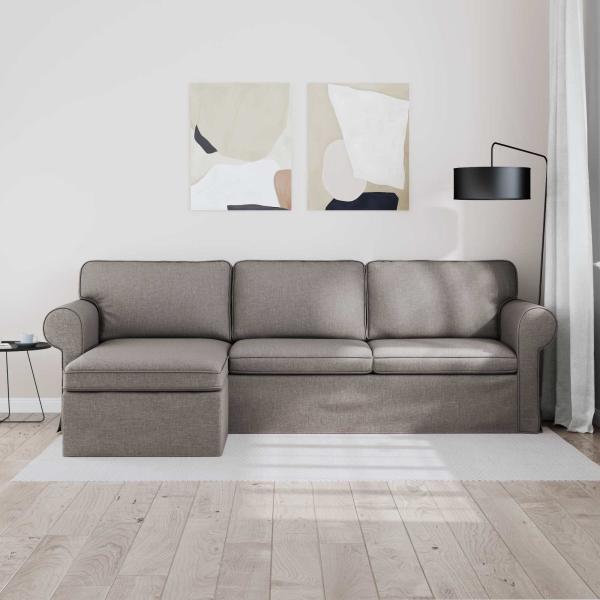 Sofa Taupe 245 x 138 x 80 cm Stoff