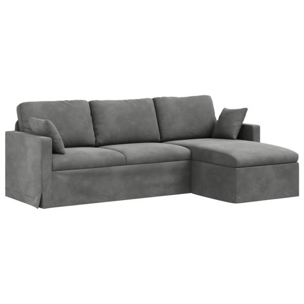 Sofa Dunkelgrau 228 x 134 x 80 cm Samt