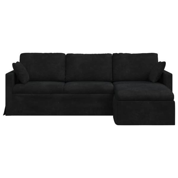 Sofa Schwarz 228 x 134 x 80 cm Samt
