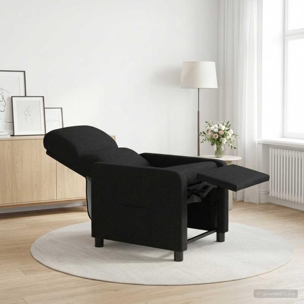 ARDEBO.de - Liegesessel Schwarz Polyester