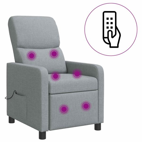 Massage Relaxsessel Hellgrau Polyester