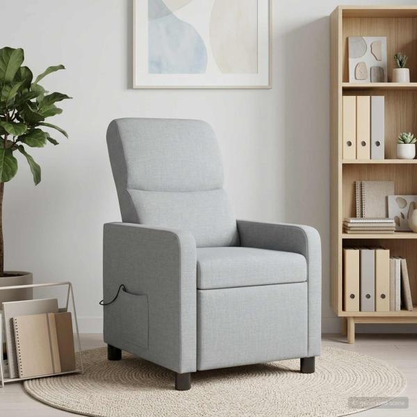 Massage Relaxsessel Hellgrau Polyester