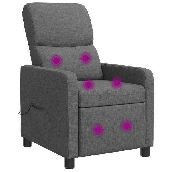 Massage Relaxsessel Dunkelgrau Polyester