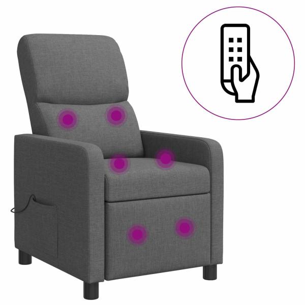 Massage Relaxsessel Dunkelgrau Polyester