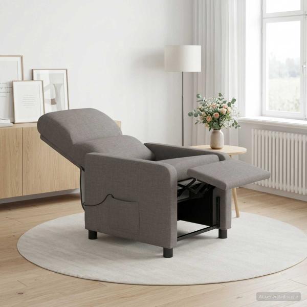 ARDEBO.de - Massage Relaxsessel Taupe Polyester