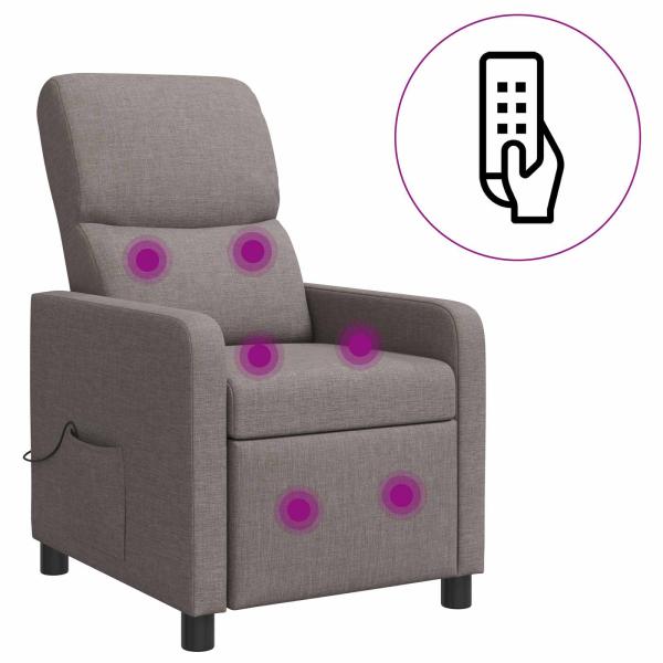 Massage Relaxsessel Taupe Polyester
