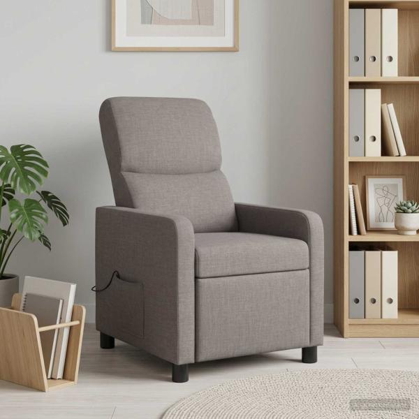 Massage Relaxsessel Taupe Polyester