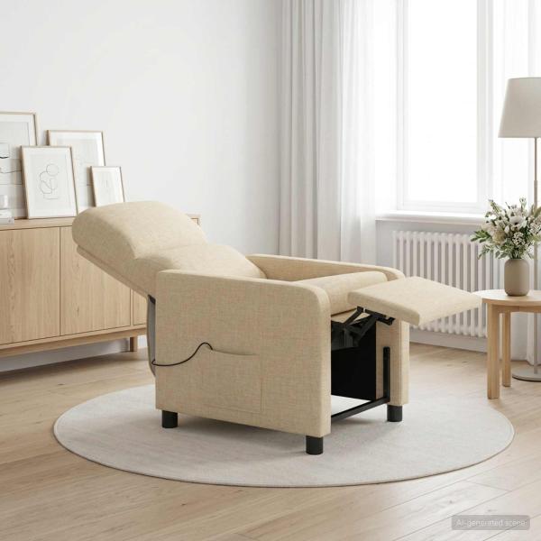 Massage Relaxsessel Creme Polyester