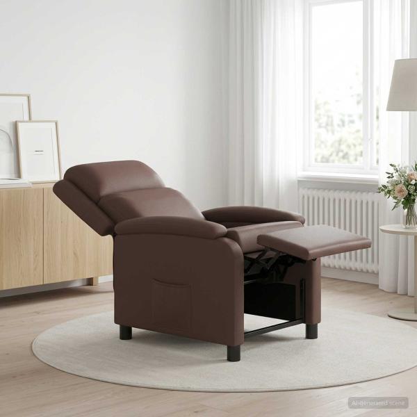 Liegesessel Braun Kunstleder
