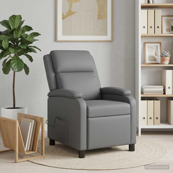 ARDEBO.de - Massage Relaxsessel Grau Kunstleder