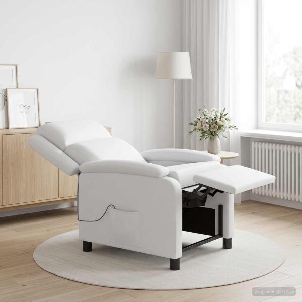 ARDEBO.de - Massage Relaxsessel Weiß Kunstleder