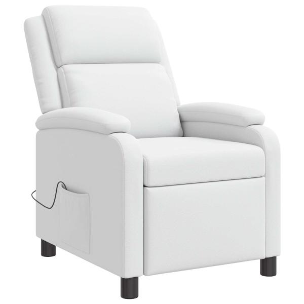 Massage Relaxsessel Weiß Kunstleder