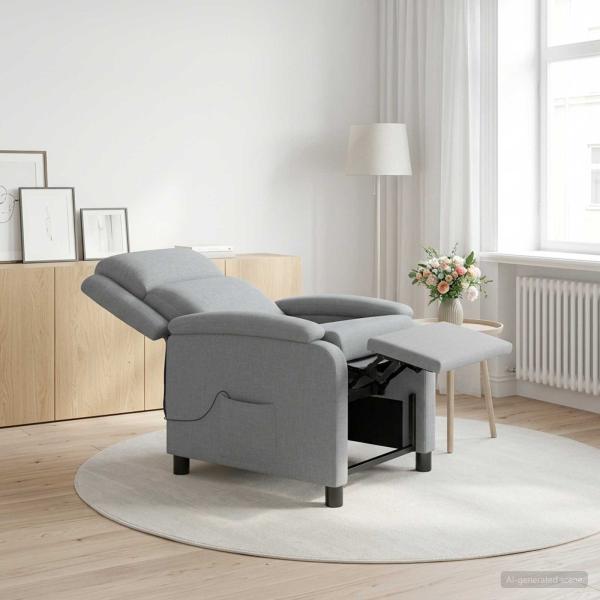 ARDEBO.de - Massage Relaxsessel Hellgrau Stoff