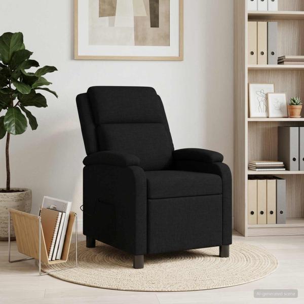 ARDEBO.de - Massage Relaxsessel Schwarz Stoff
