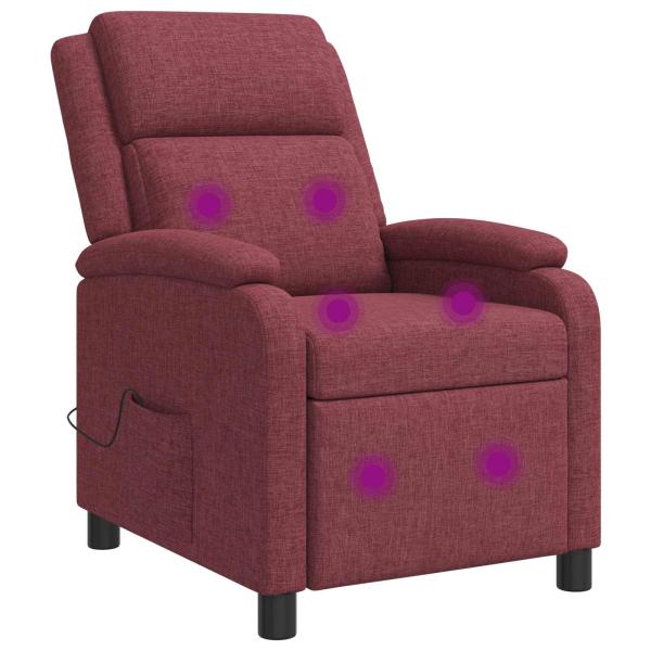 ARDEBO.de - Massage Relaxsessel Weinrot Stoff