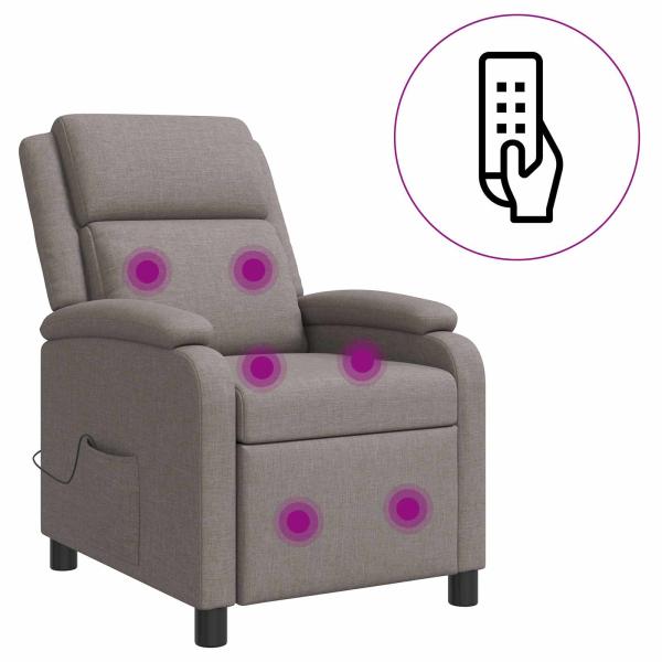 Massage Relaxsessel Taupe Stoff