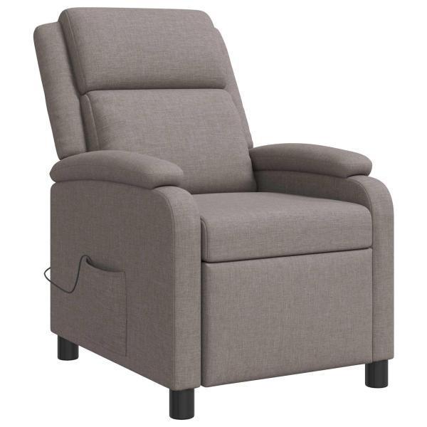 Massage Relaxsessel Taupe Stoff