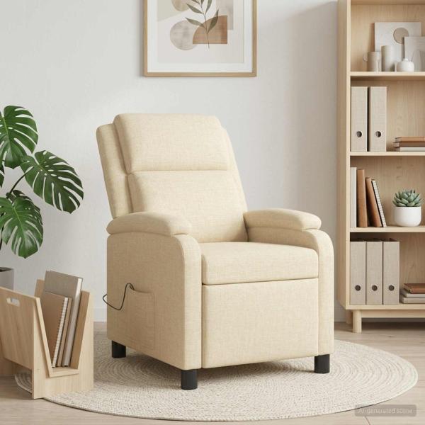 Massage Relaxsessel Creme Stoff