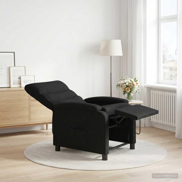 Liegesessel Schwarz Stoff