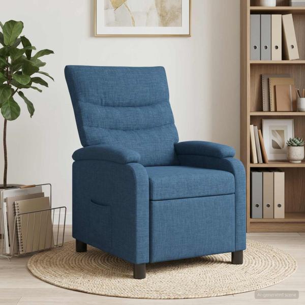 ARDEBO.de - Liegesessel Blau Stoff