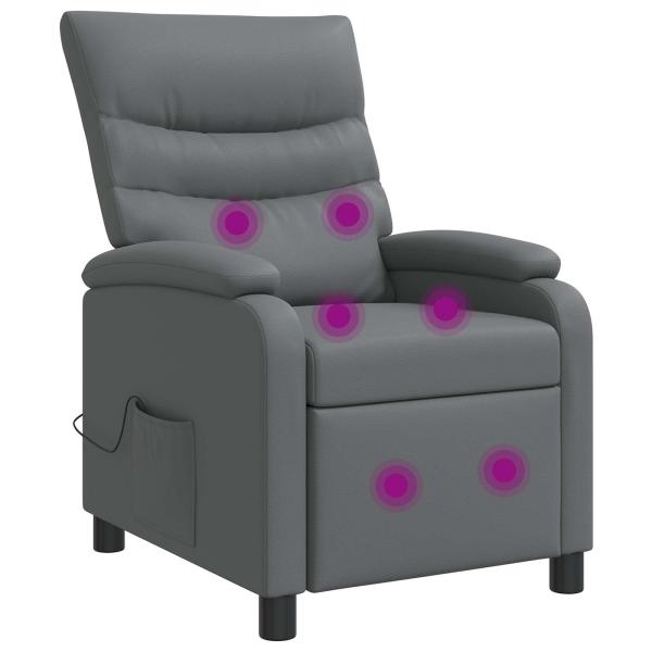 Massage Relaxsessel Grau Kunstleder