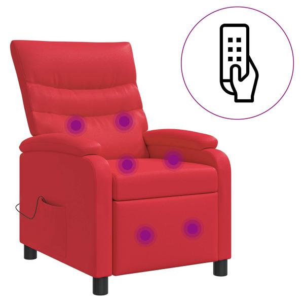 Massage Relaxsessel Rot Kunstleder