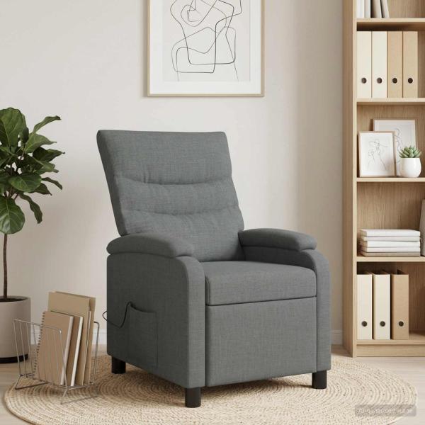 Massage Relaxsessel Dunkelgrau Stoff