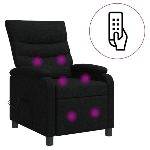 Massage Relaxsessel Schwarz Stoff