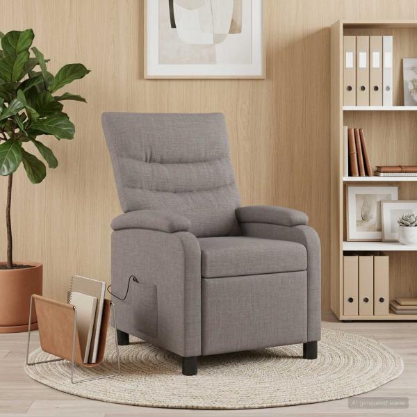 ARDEBO.de - Massage Relaxsessel Taupe Stoff