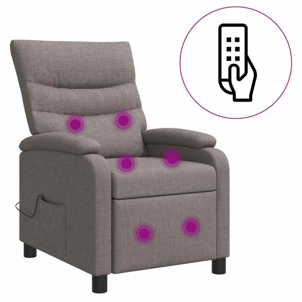 Massage Relaxsessel Taupe Stoff