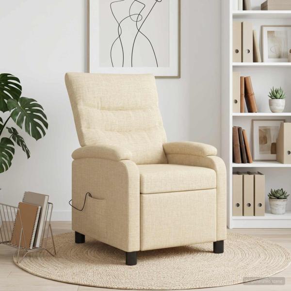 Massage Relaxsessel Creme Stoff