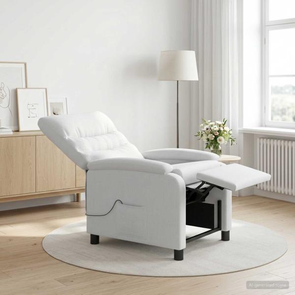 ARDEBO.de - Massage Relaxsessel Weiß Stoff