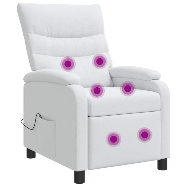 Massage Relaxsessel Weiß Stoff