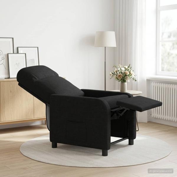 ARDEBO.de - Liegesessel Schwarz Stoff