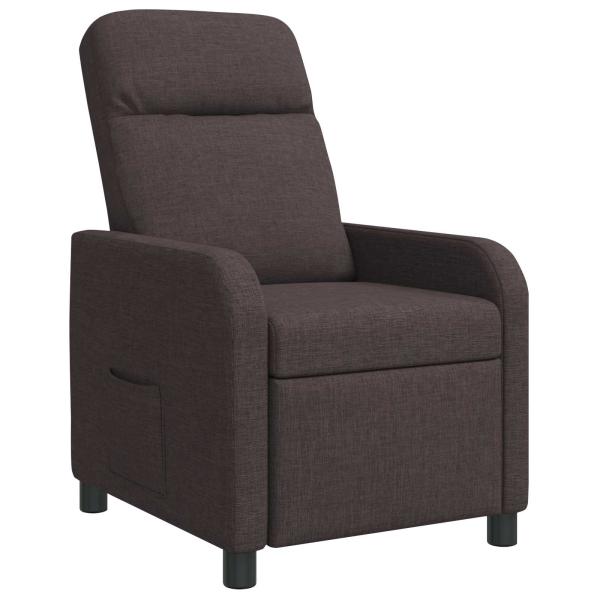 Liegesessel Dunkelbraun Stoff