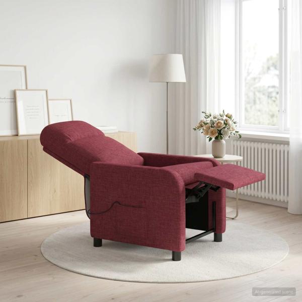 ARDEBO.de - Massage Relaxsessel Weinrot Stoff