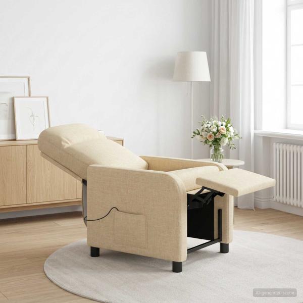 Massage Relaxsessel Creme Stoff
