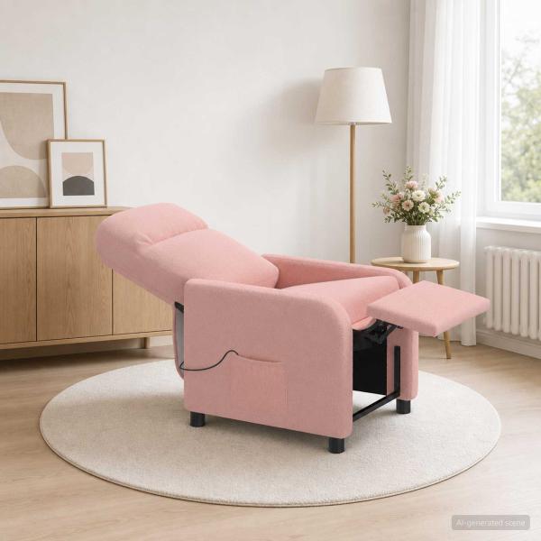 Massage Relaxsessel Rosa Bouclé