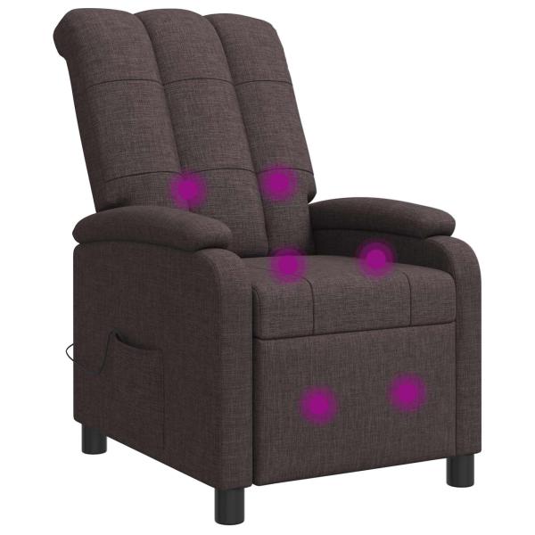 Massage Relaxsessel Dunkelbraun Stoff