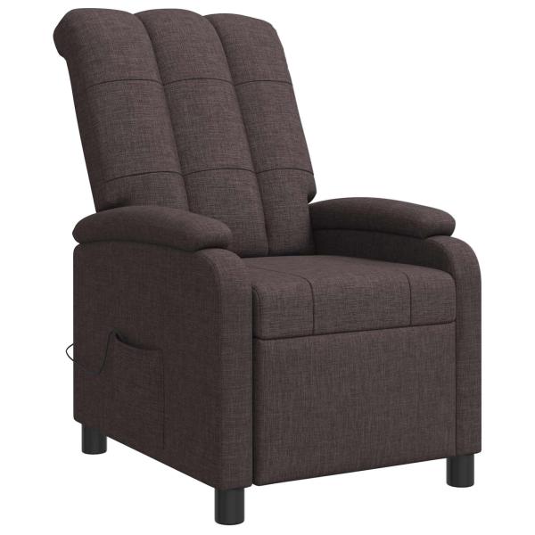 Massage Relaxsessel Dunkelbraun Stoff