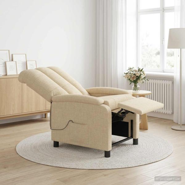 Massage Relaxsessel Creme Stoff
