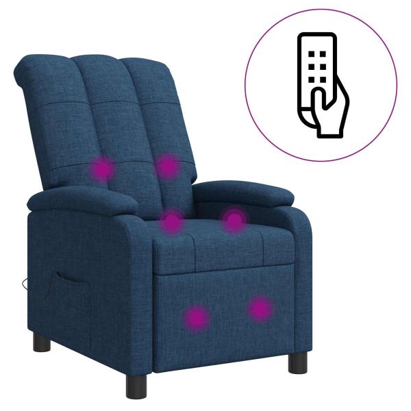 Massage Relaxsessel Blau Stoff