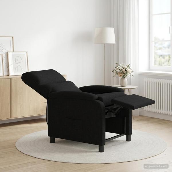 ARDEBO.de - Liegesessel Schwarz Stoff