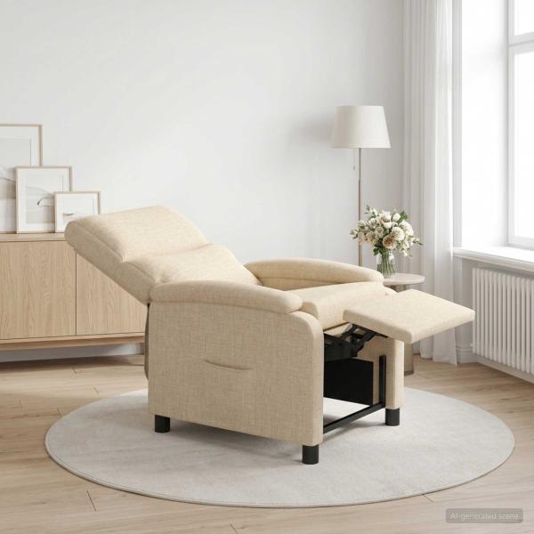 Liegesessel Creme Stoff