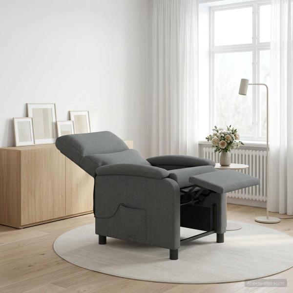 ARDEBO.de - Massage Relaxsessel Dunkelgrau Stoff