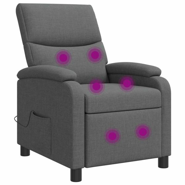 Massage Relaxsessel Dunkelgrau Stoff